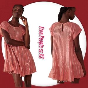 NWT Free People Pink Cocktail Flowy Sequin Mini Dress sz XS
